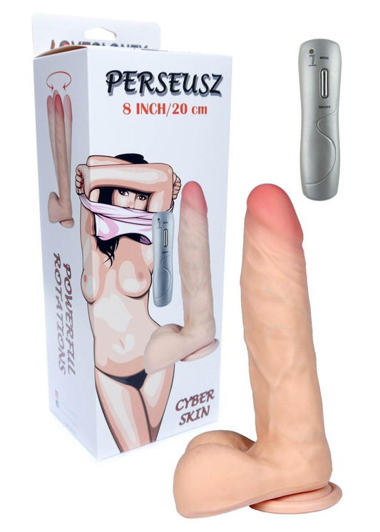 1-Dildo penis z rotacją i przyssawką jądrami 23cm-1