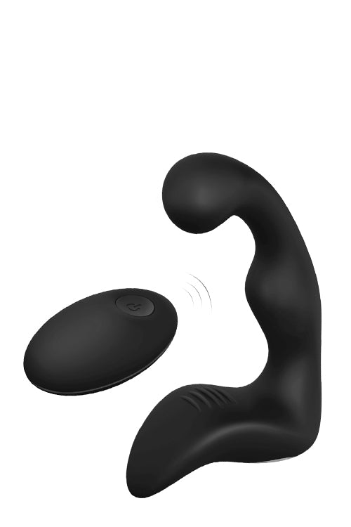 2-Masażer prostaty gładki czarny z pilotem-2