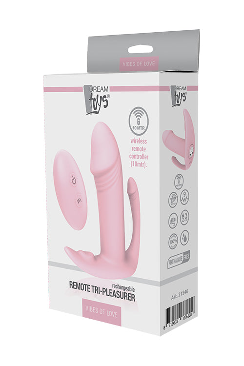 4-Plug/vibr-DREAM TOYS REMOTE TRI-PLEASURER-4