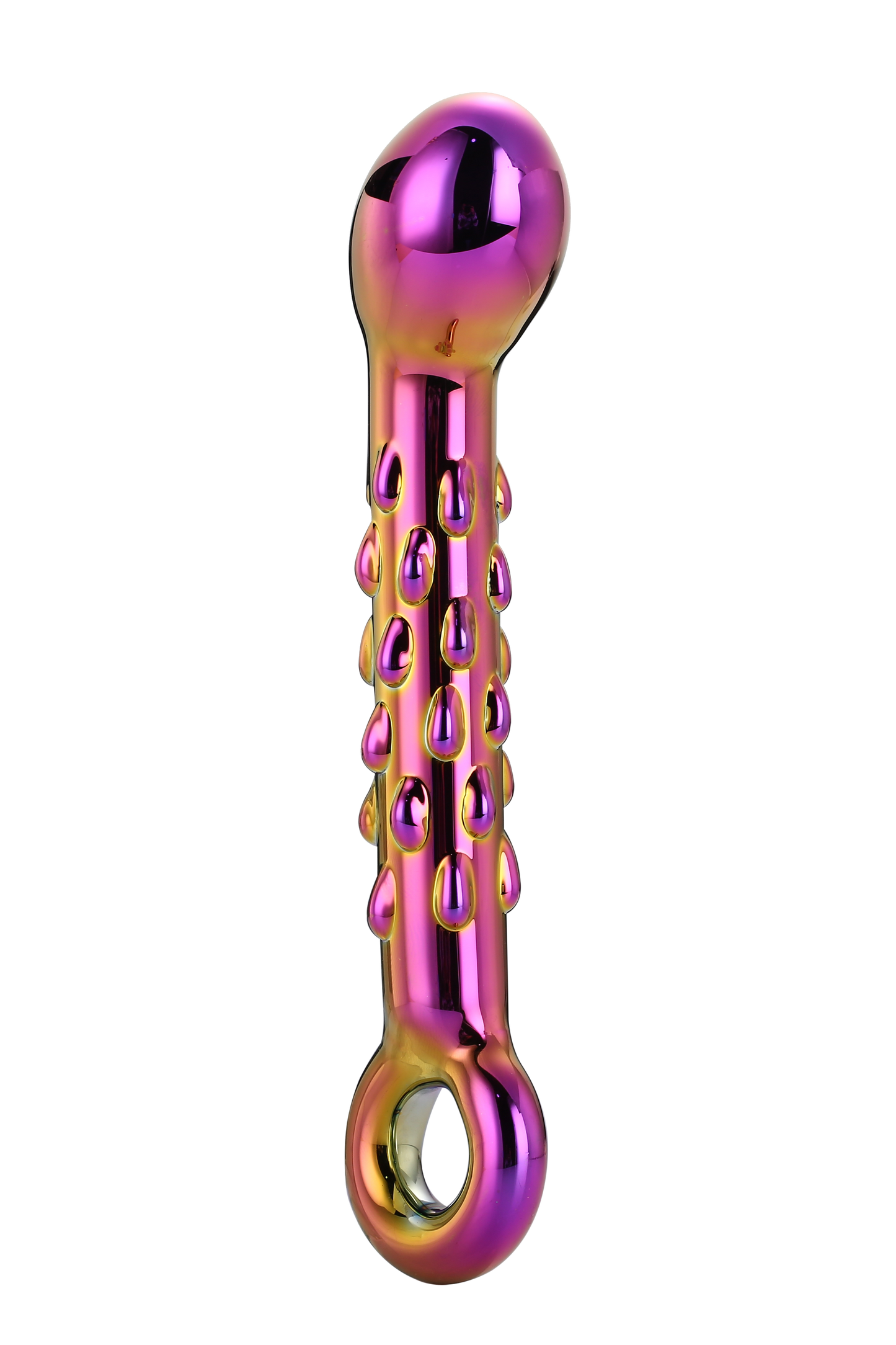 2-GLAMOUR GLASS RIBBED G-SPOT DILDO-2