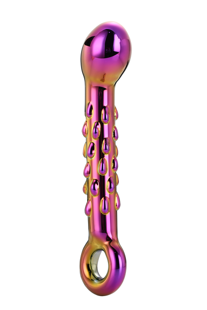 2-GLAMOUR GLASS RIBBED G-SPOT DILDO-2