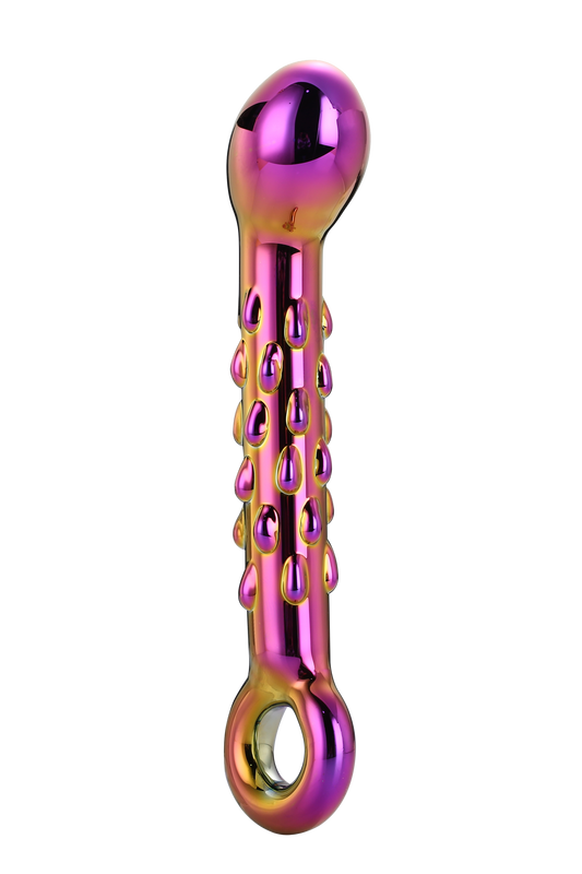 2-GLAMOUR GLASS RIBBED G-SPOT DILDO-2