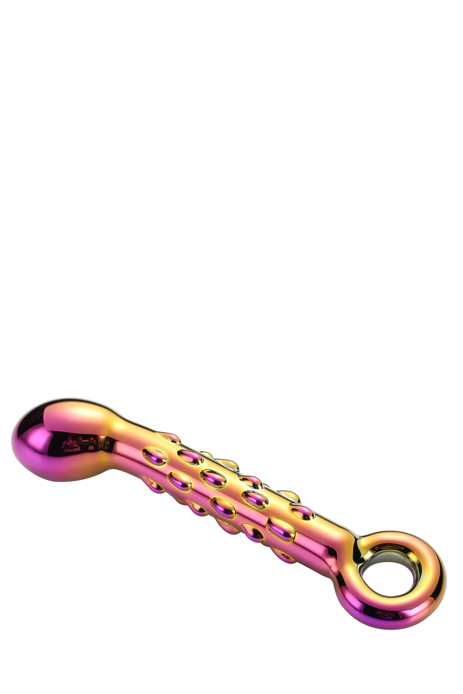 6-GLAMOUR GLASS RIBBED G-SPOT DILDO-6