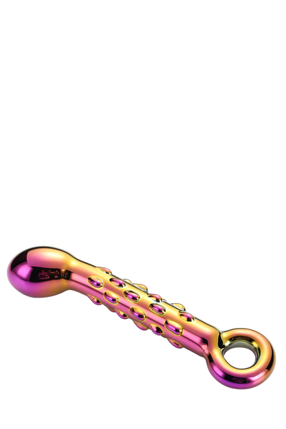 6-GLAMOUR GLASS RIBBED G-SPOT DILDO-6