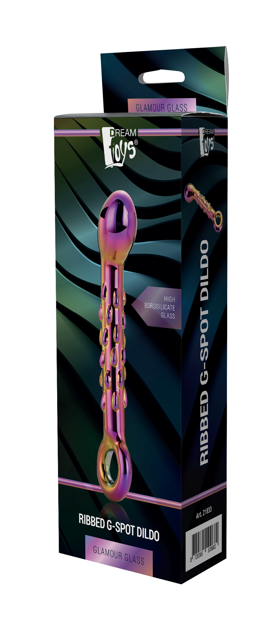 10-GLAMOUR GLASS RIBBED G-SPOT DILDO-10