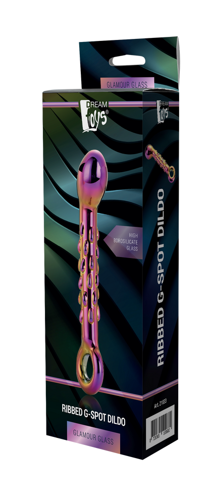 10-GLAMOUR GLASS RIBBED G-SPOT DILDO-10