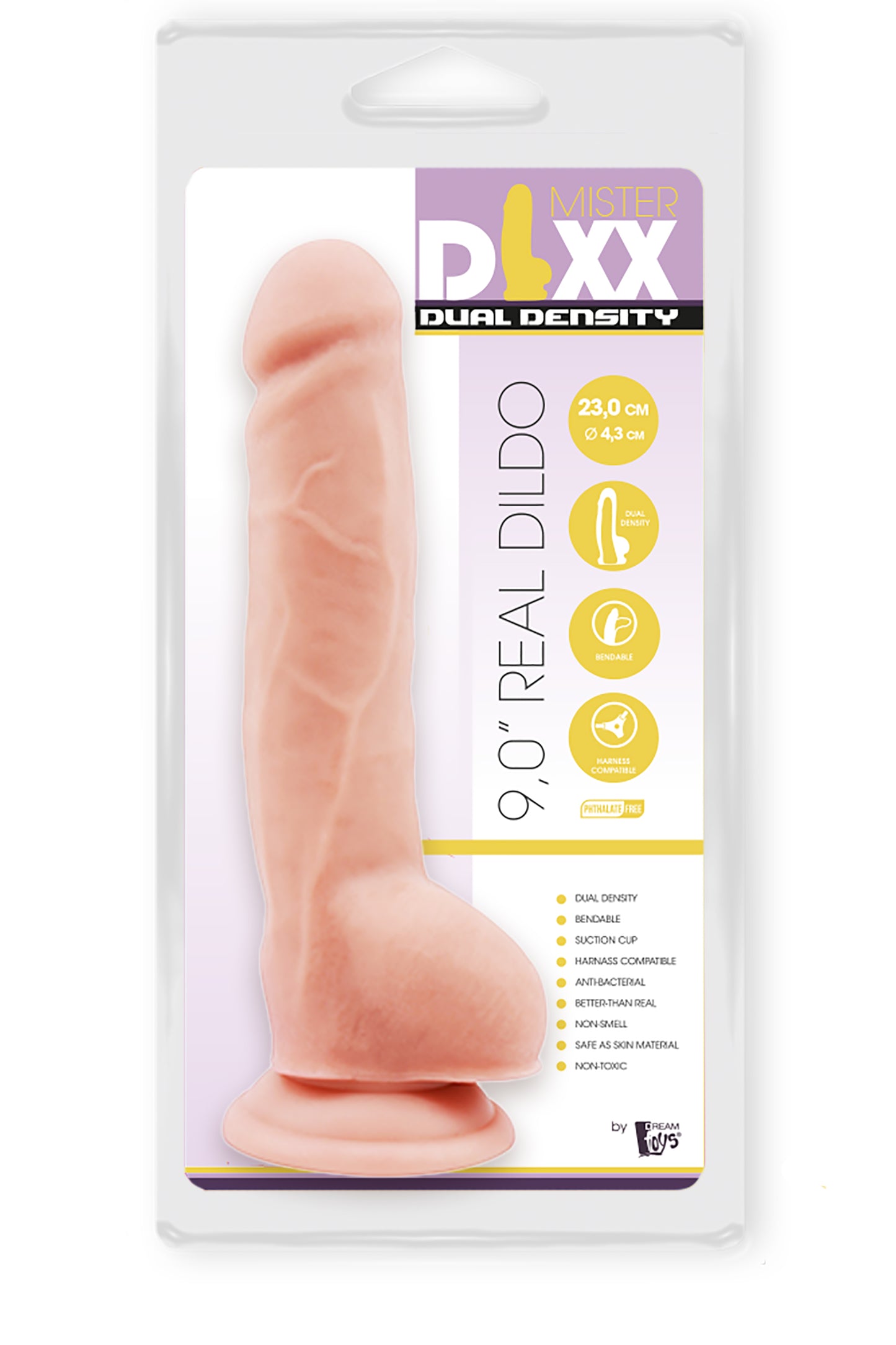 9-Dildo duże żylaste penis z mocną przyssawką 23 cm-9