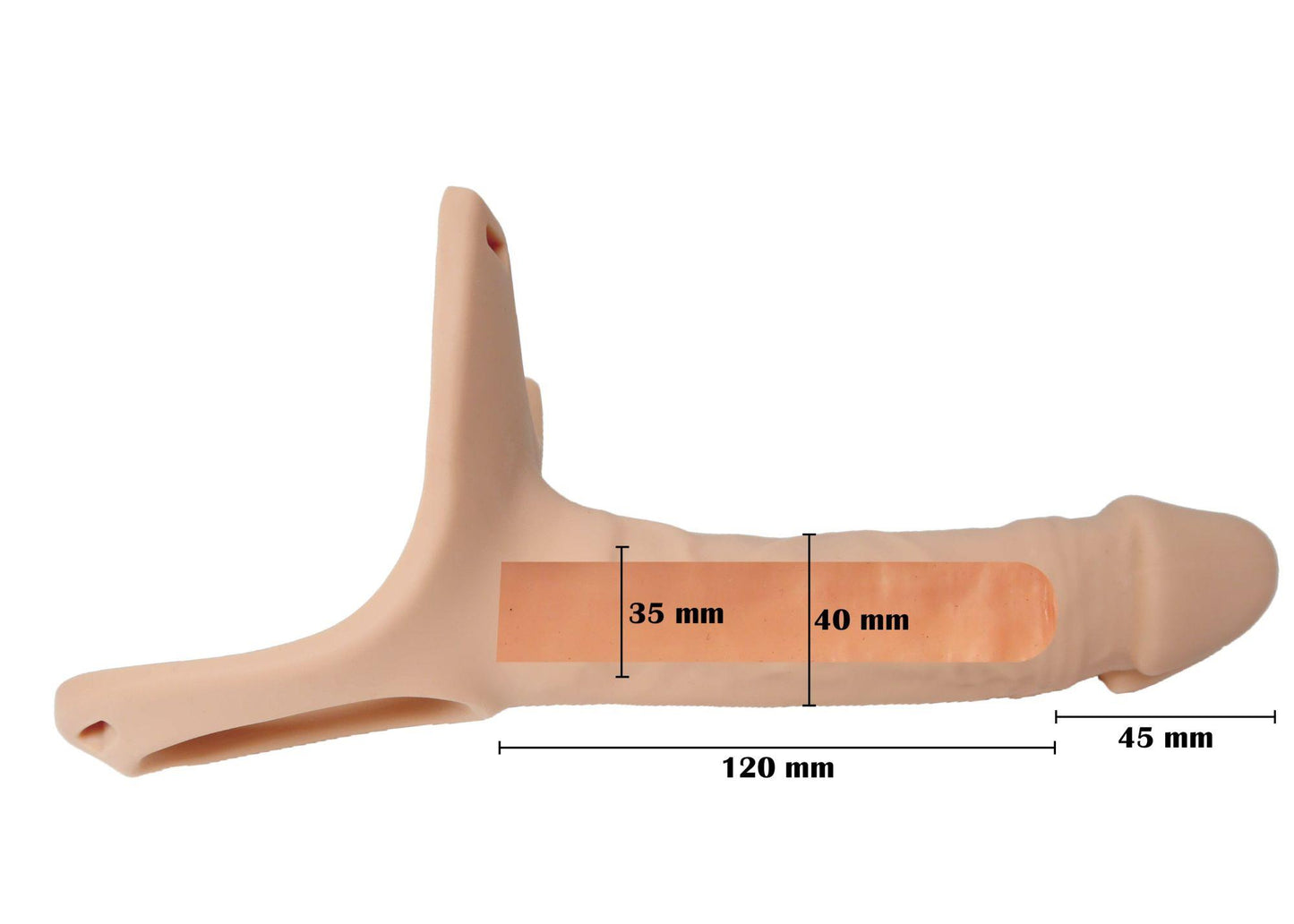 8-Proteza strap-on pusta przedłużająca penisa 24cm-8