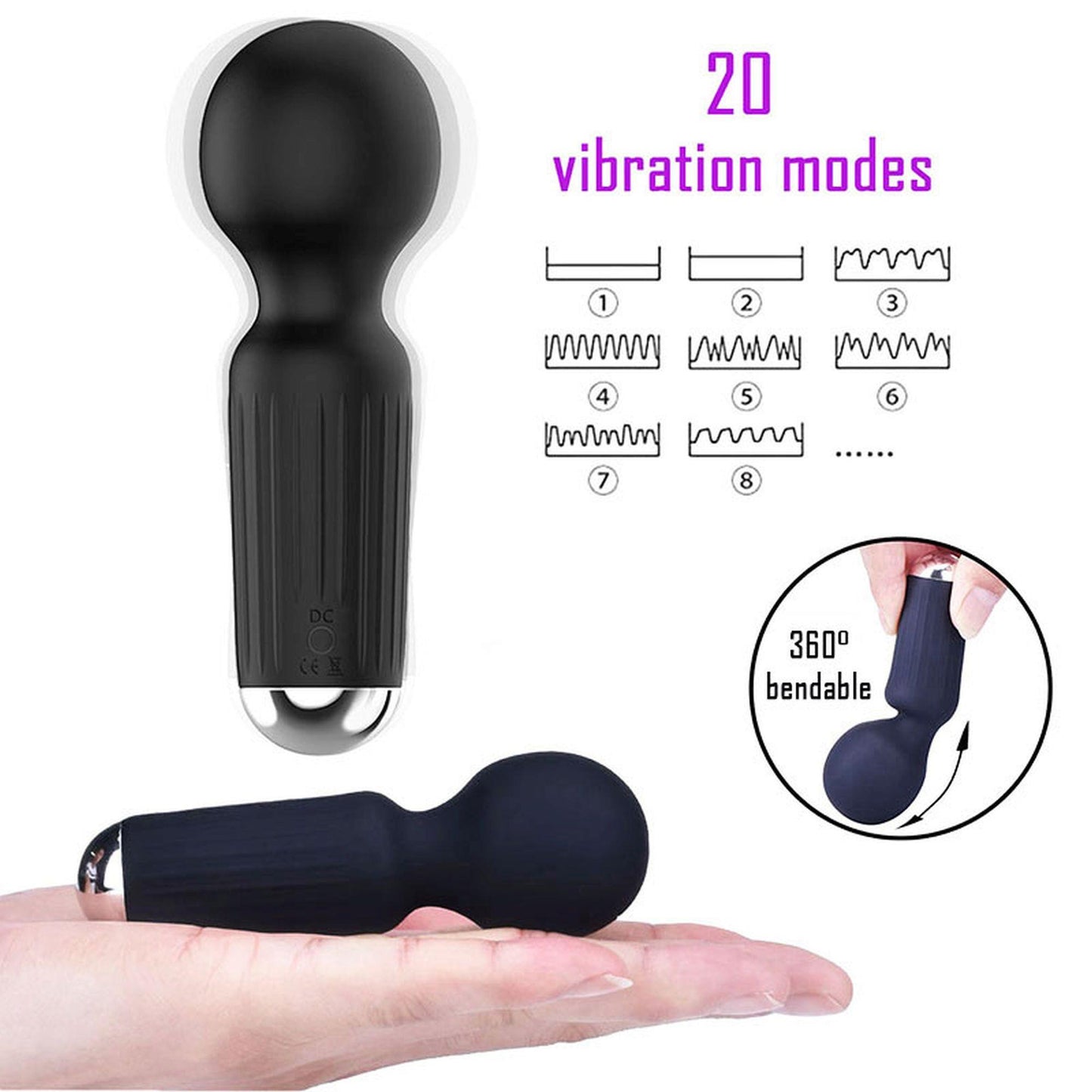 5-Mały mini masażer stymulator łechtaczki 11cm 20try-5