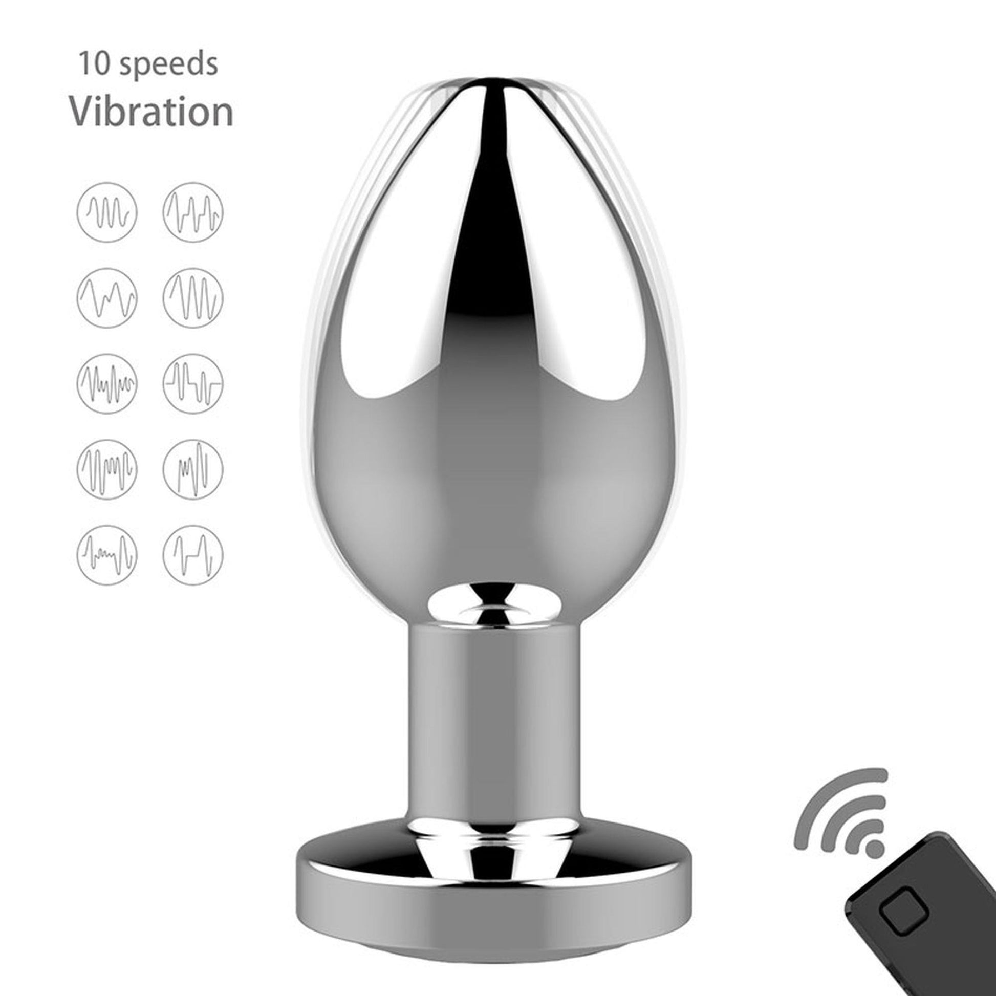 3-Korek analny plug stal metal pilot 8cm 10 trybów-3
