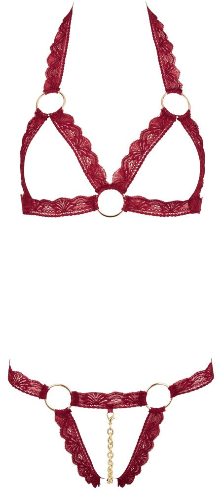 10-Bra Set open red S/M-10