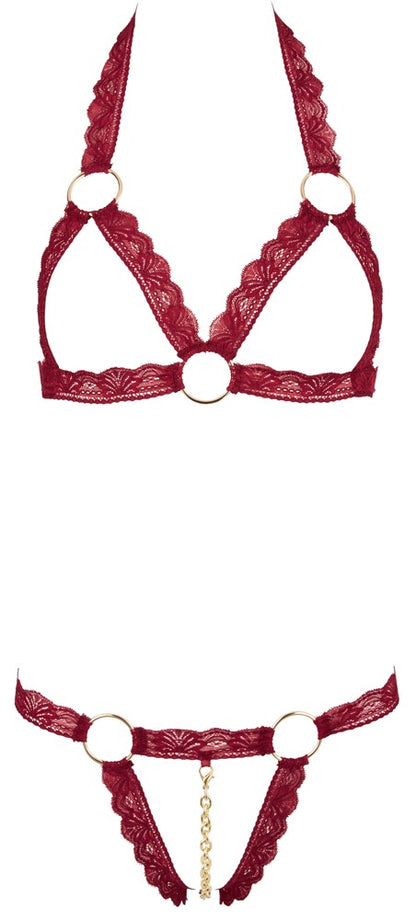10-Bra Set open red S/M-10