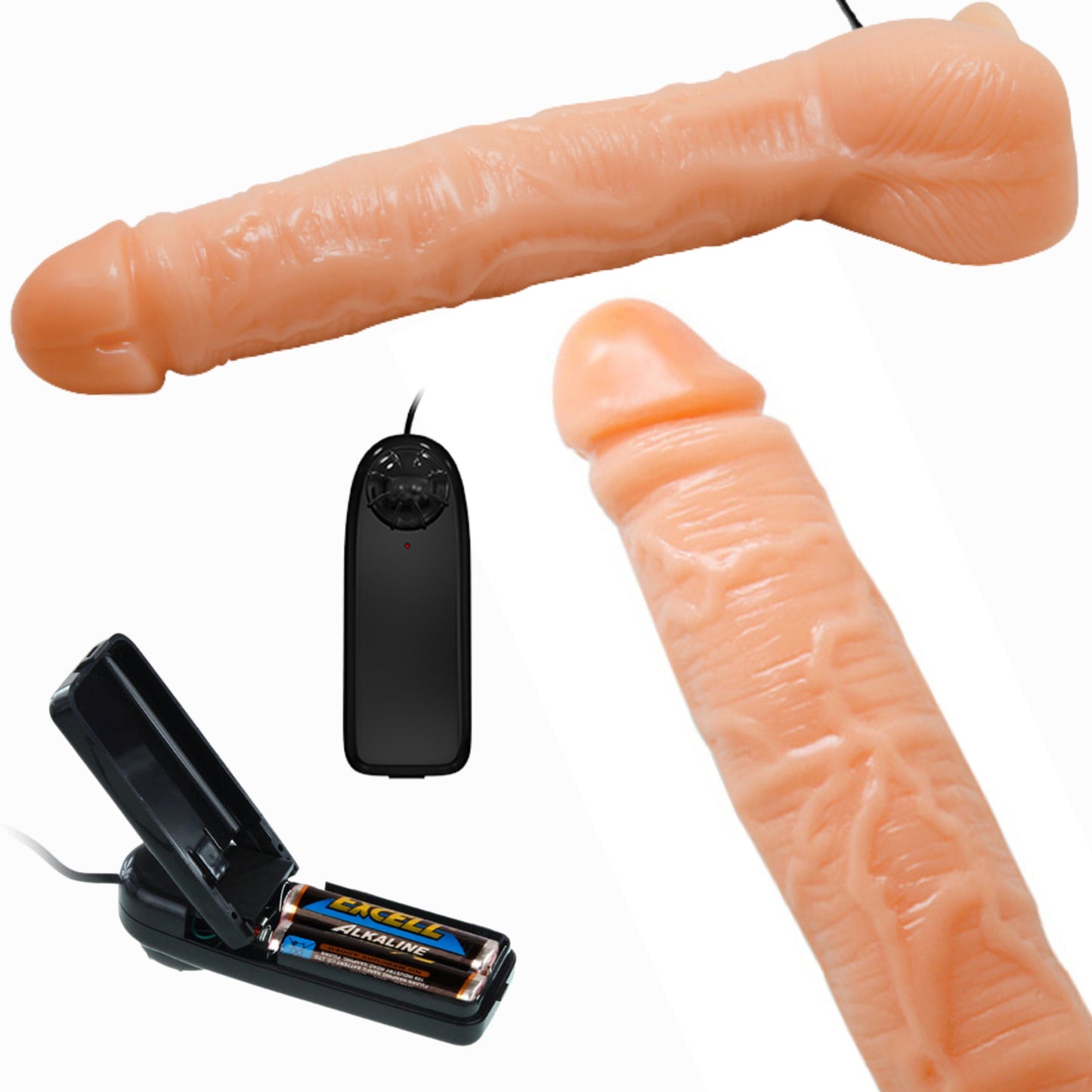 5-Dildo realistyczny sztuczny penis z wibracjami-5