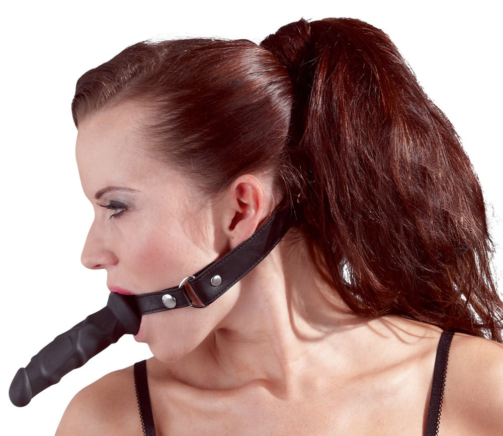 6-Silikonowe czarne dildo 12 cm na regulowanym pasku-6