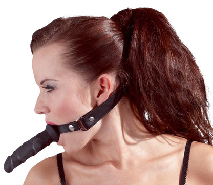 6-Silikonowe czarne dildo 12 cm na regulowanym pasku-6