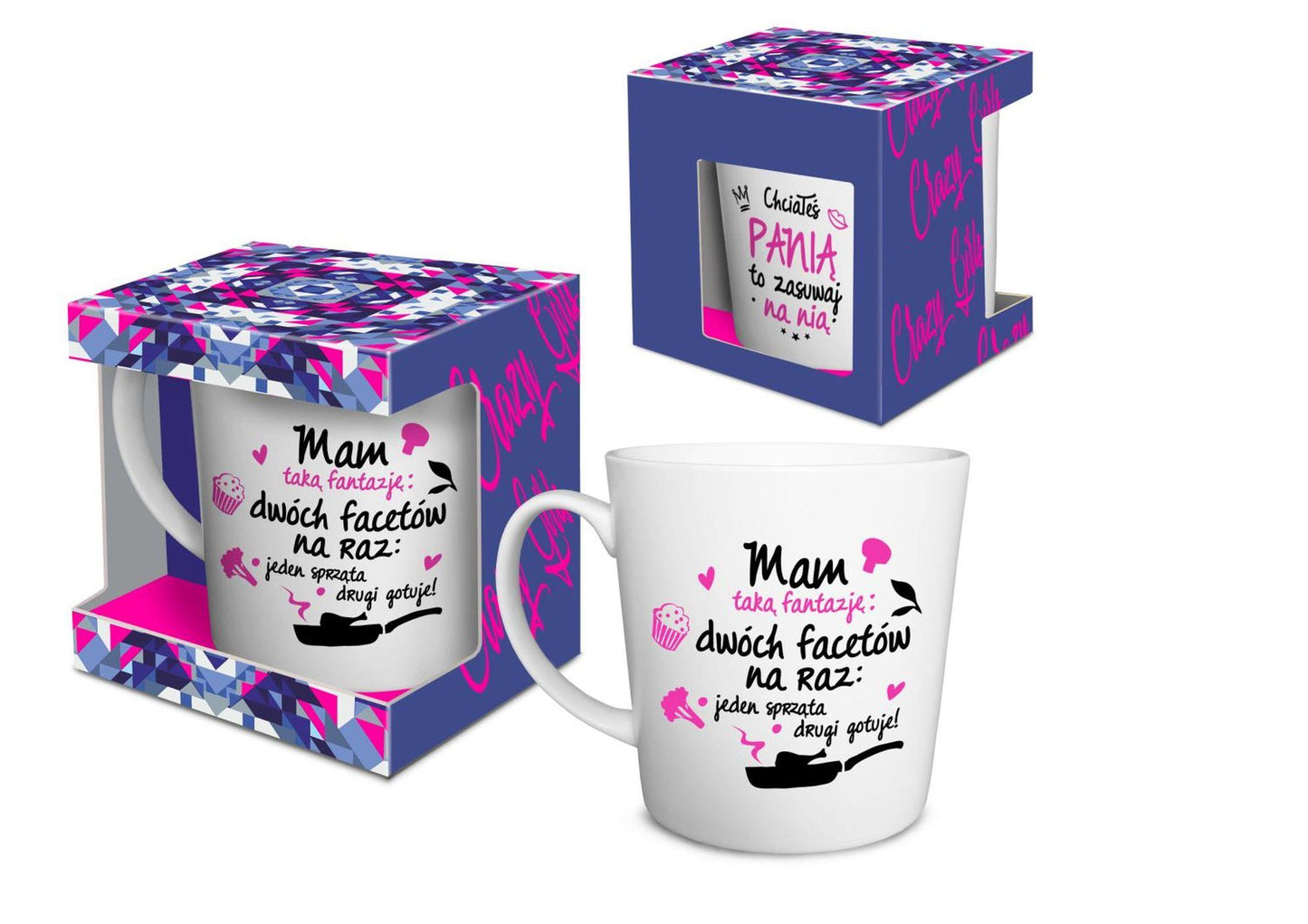 1-Crazy Girl - Kubek NBC matowy 480ml. - Mam fantazję,dwóch na raz...-1