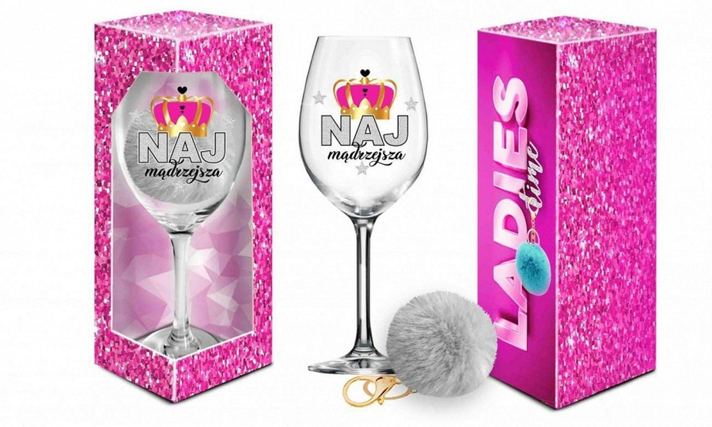 2-Kieliszek do wina prezent 700 napis Najmądrzejsza-2
