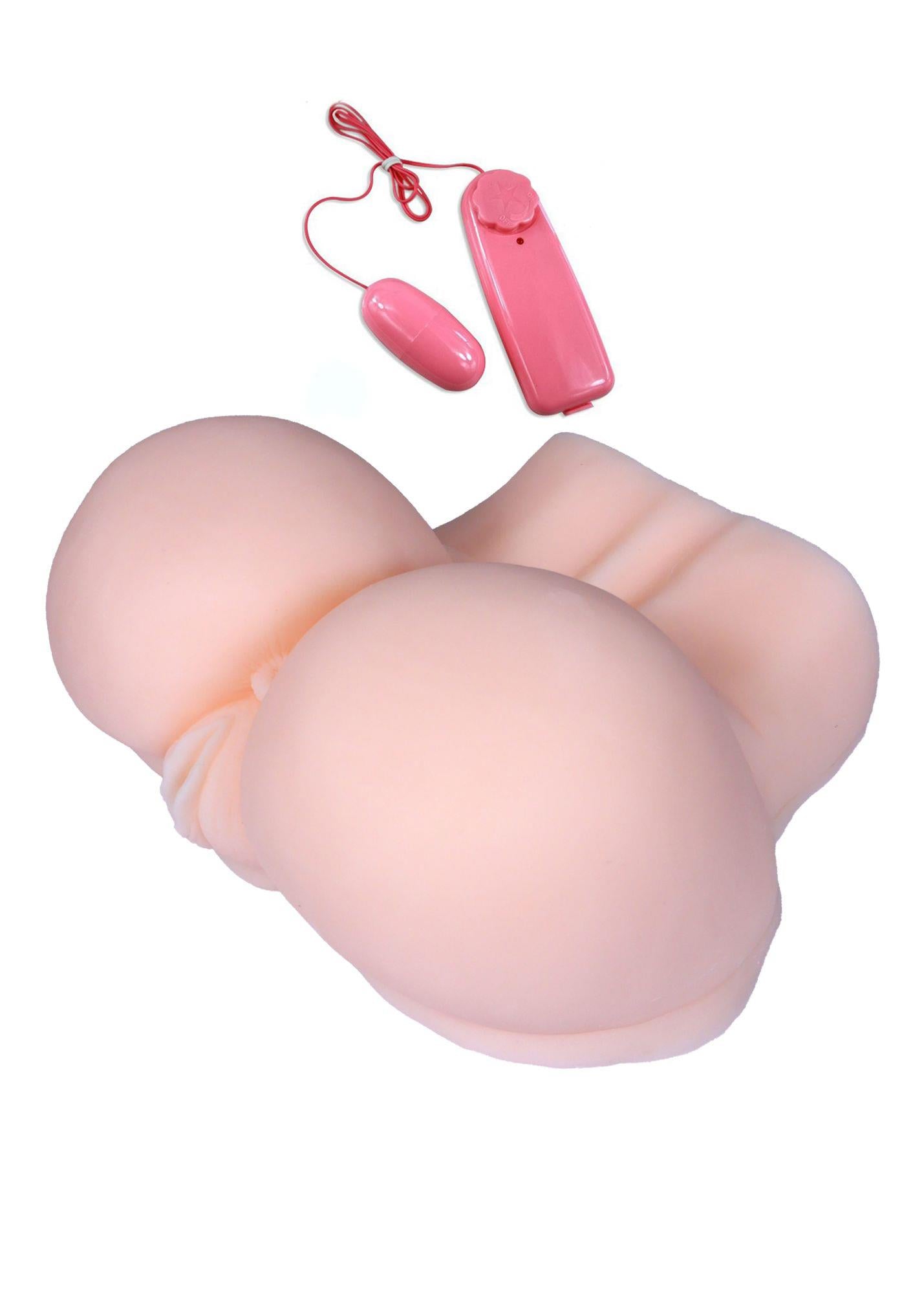 1-Masturbator realistyczny 2 otwory wibracje 5kg xxl-1