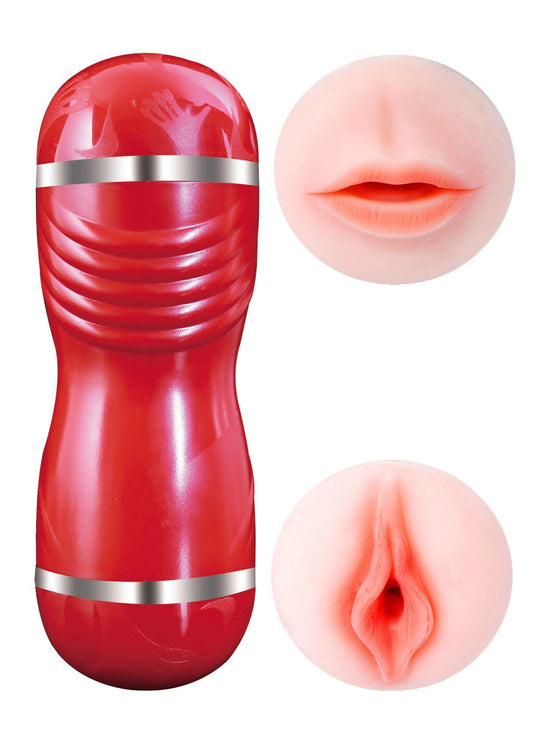 1-Sztuczna pochwa masturbator podwójny cipka usta-1
