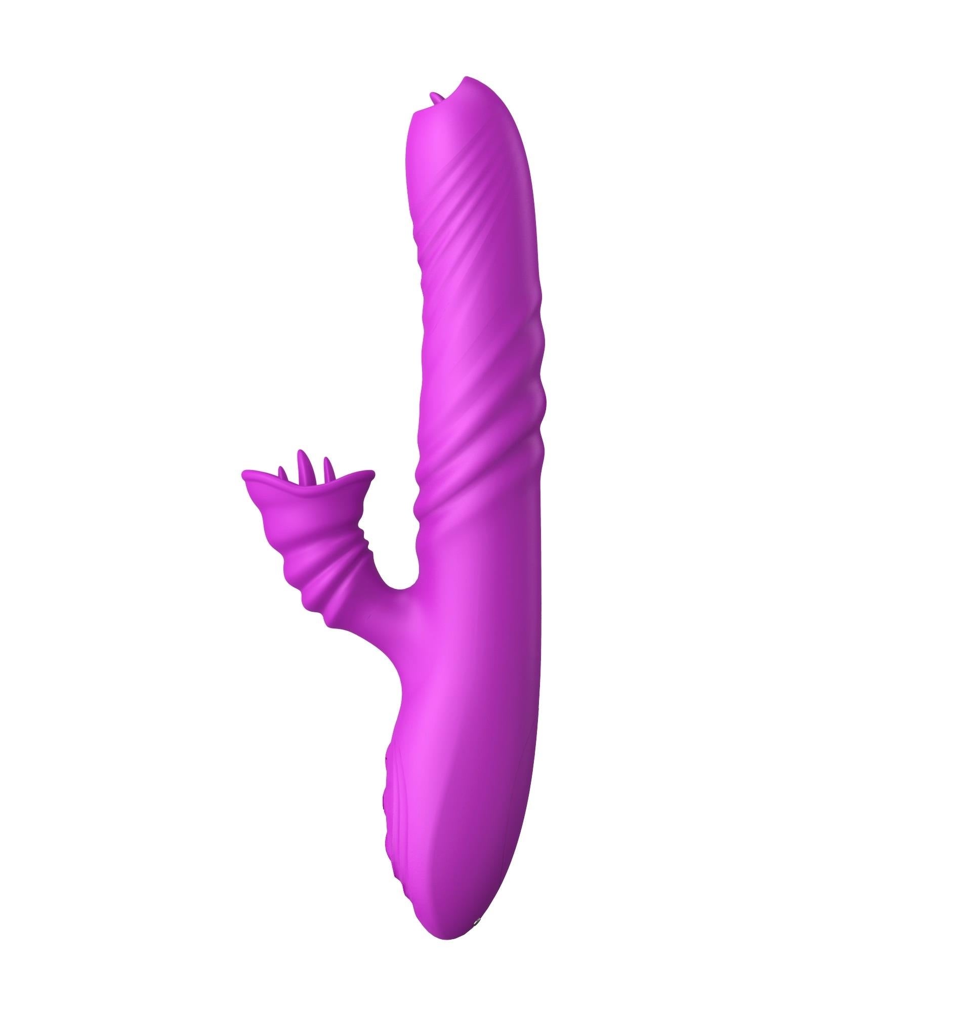 1-Wibrator-Angelia USB 3 functions of thrusting / 20 vibrations Purple-1