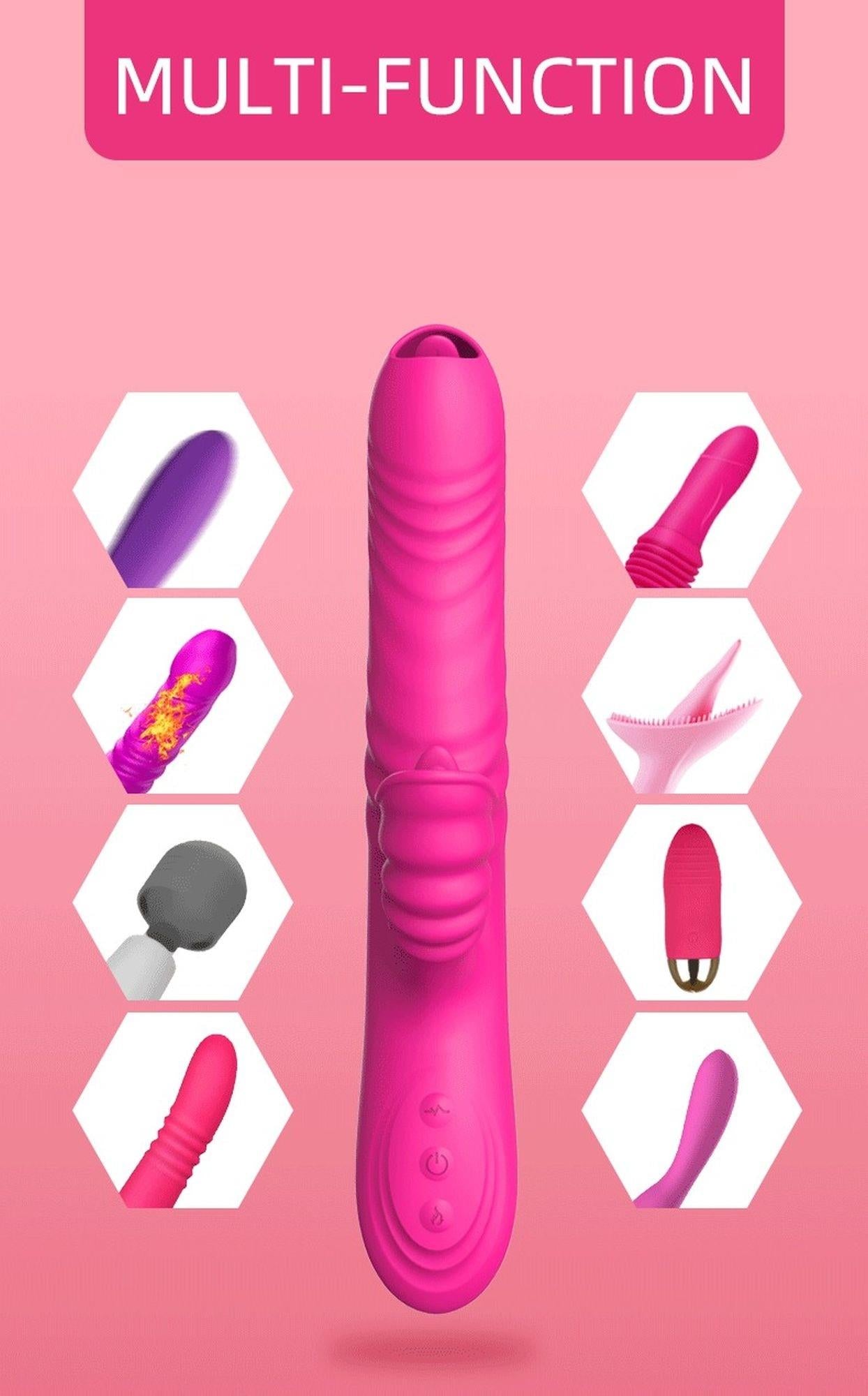2-Wibrator ogrzewany z sex masażerem 20 trybów 23cm-2