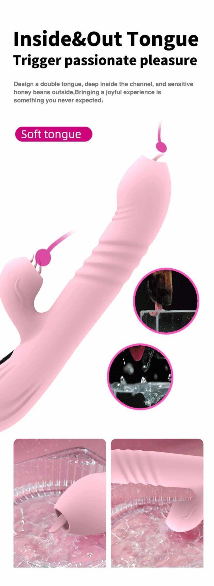10-Wibrator damski grzejący posuwisty maszyna orgazmowa z językiem-10