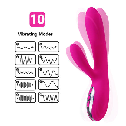 10-Wibrator królik damski wielofunkcyjny podgrzewany-10