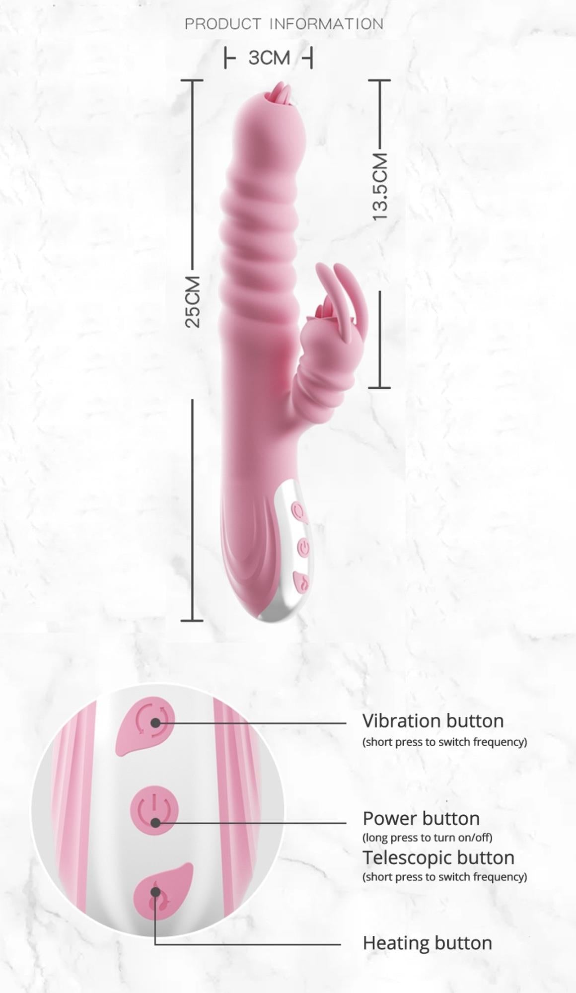 2-Wibrator królik 2w1 mocny orgazm pochwy punktu G-2