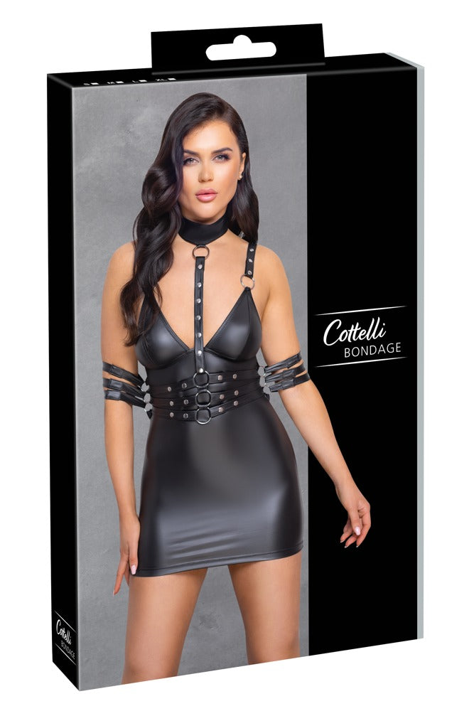 1-Bondage erotyczna sukienka z chokerem i paskami M-1