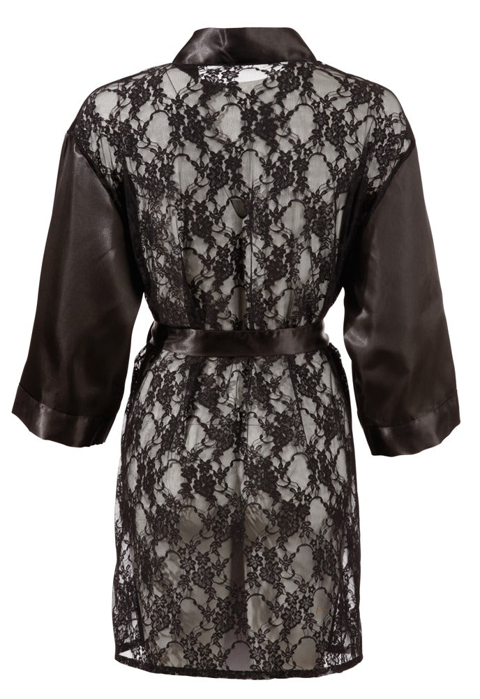 9-Szlafrok satynowy z koronką seksowne kimono L/XL-9