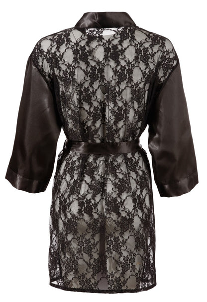 9-Szlafrok satynowy z koronką seksowne kimono L/XL-9