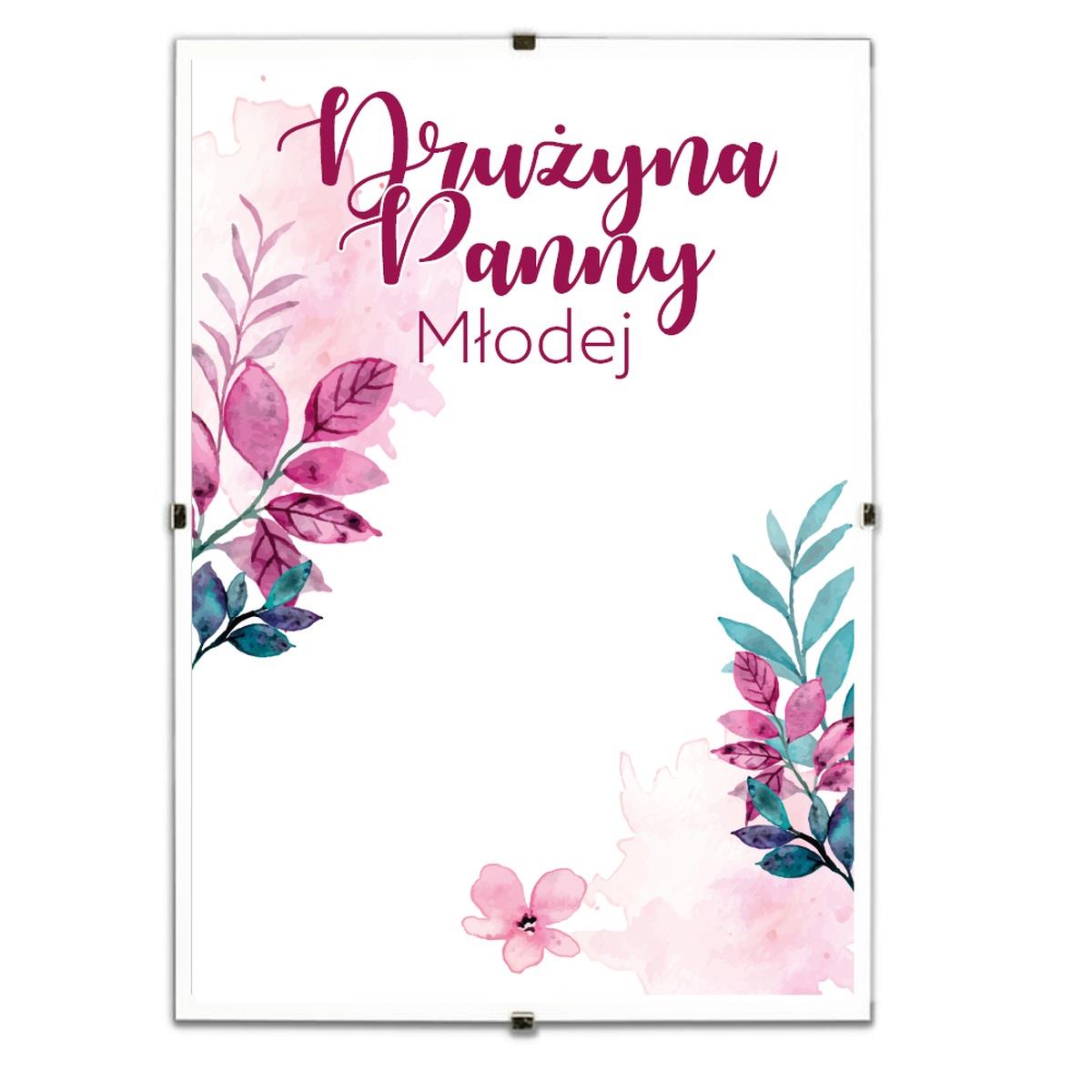 2-Pamiątkowy biały plakat "Buziaki na pożegnanie Panny Młodej" w antyramie.-2