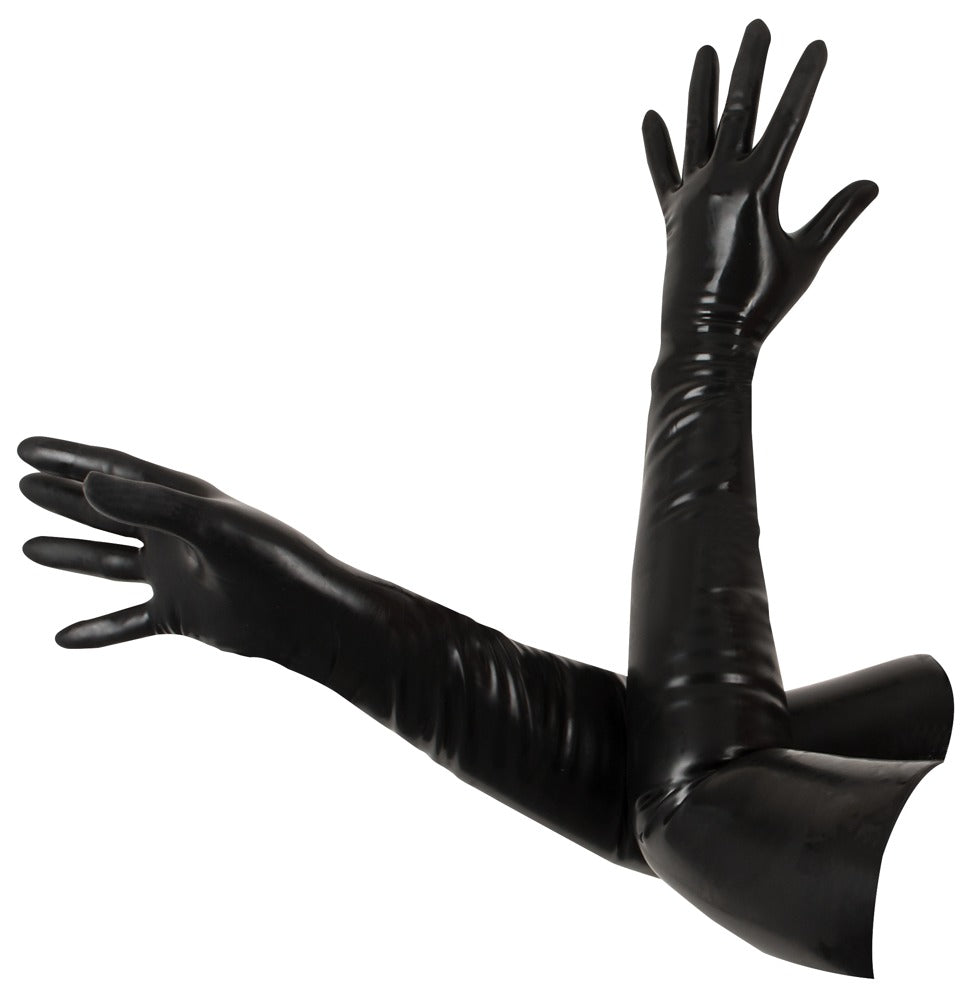 9-Rękawiczki lateksowe długie czarne unisex bdsm sex-9