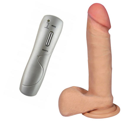 5-Dildo z wibracjami pilot cyberskóra cielisty 20 cm-5