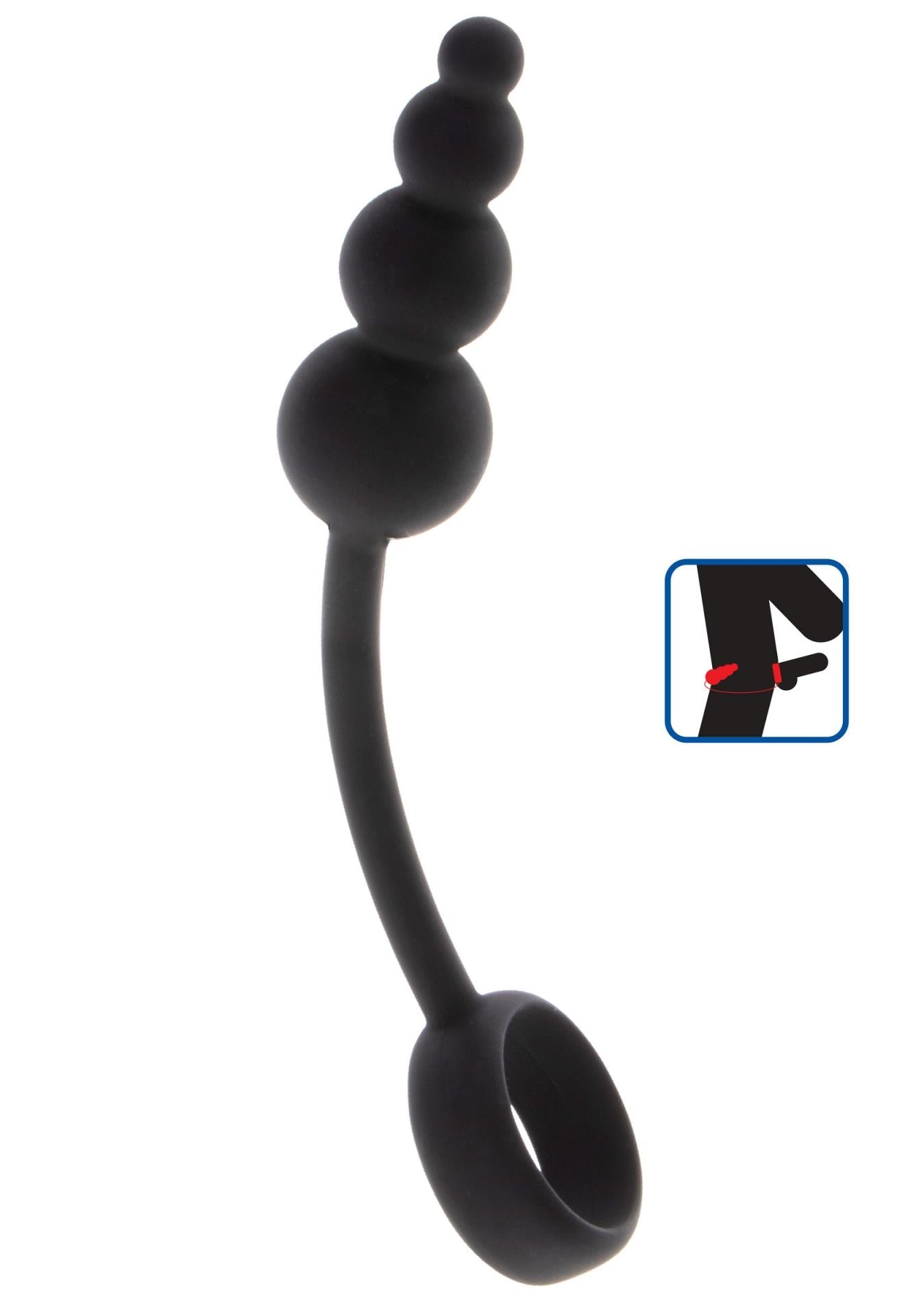 1-Anal Snake Plug & Penis Ring Black-1