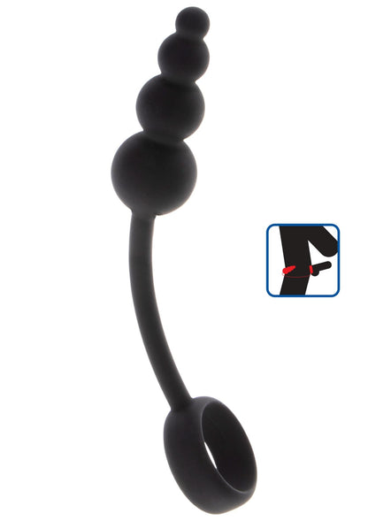 1-Anal Snake Plug & Penis Ring Black-1