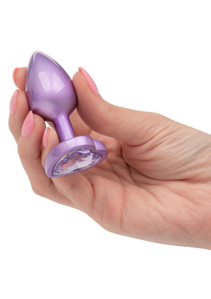 4-Diamond Heart Plug Small Purple-4