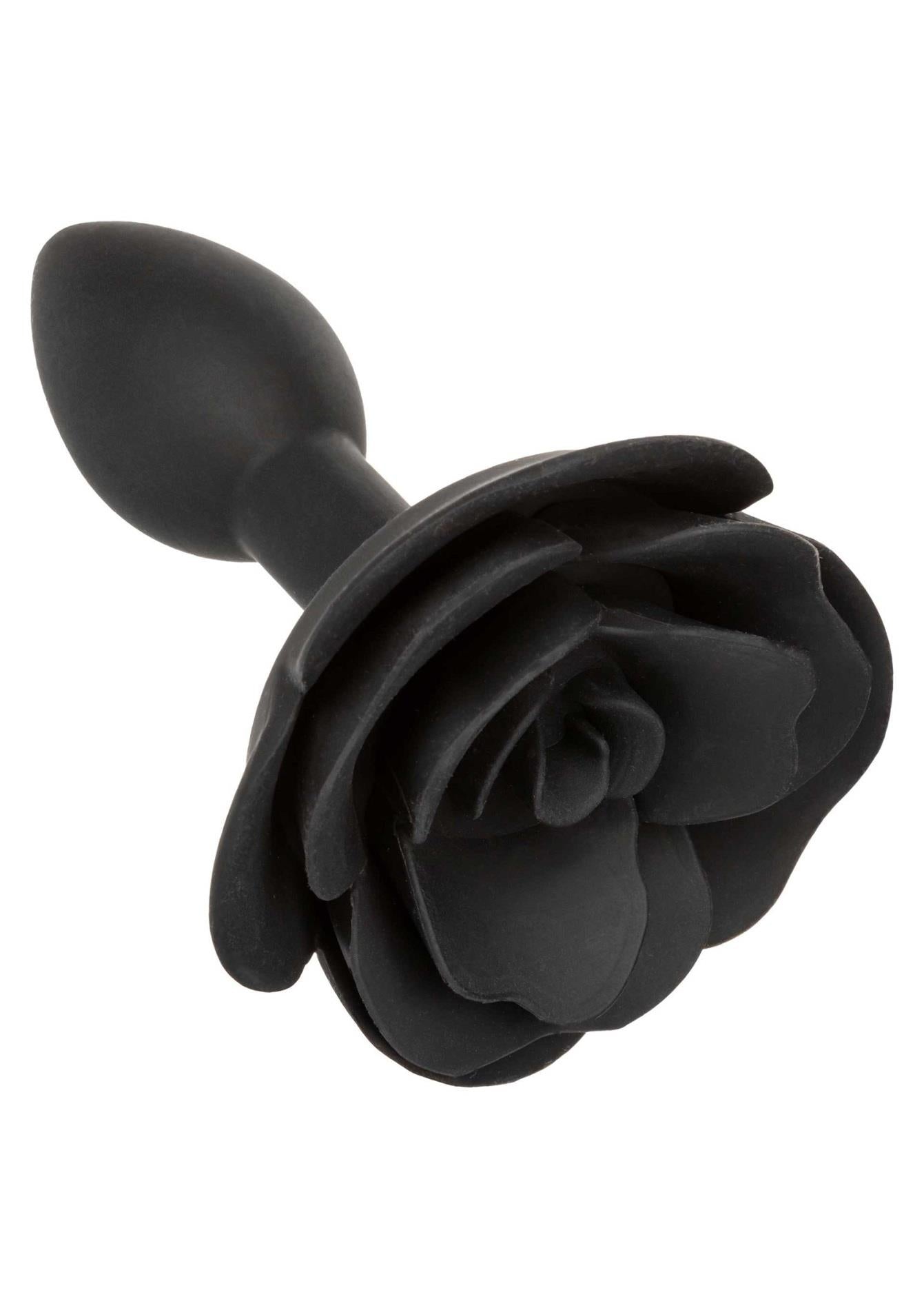1-Small Rose Anal Plug Black-1