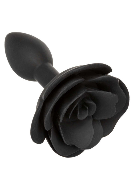 1-Small Rose Anal Plug Black-1