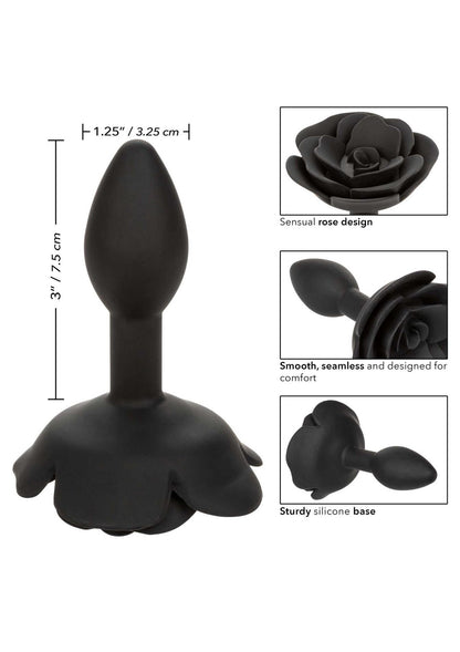 7-Small Rose Anal Plug Black-7