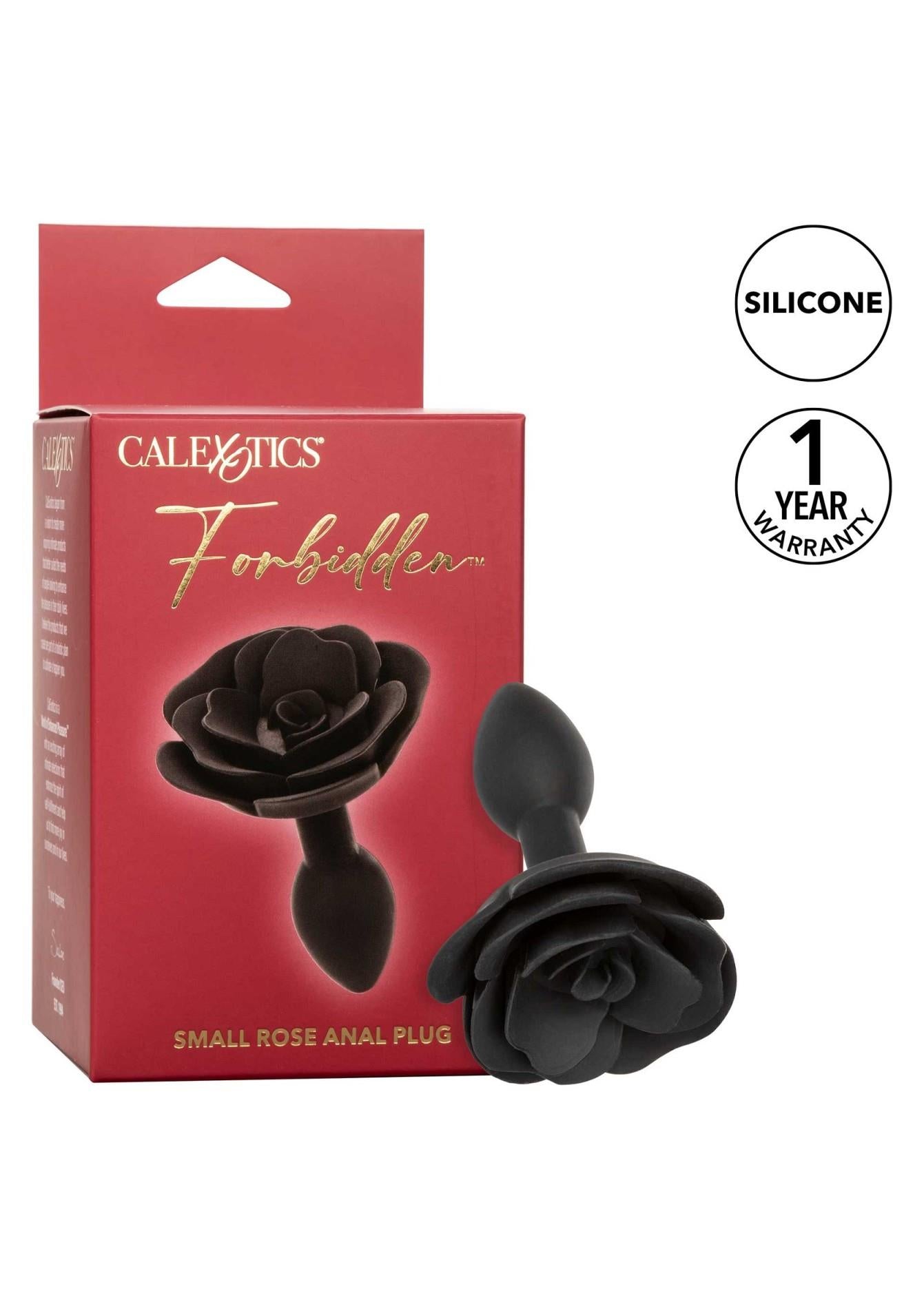 8-Small Rose Anal Plug Black-8