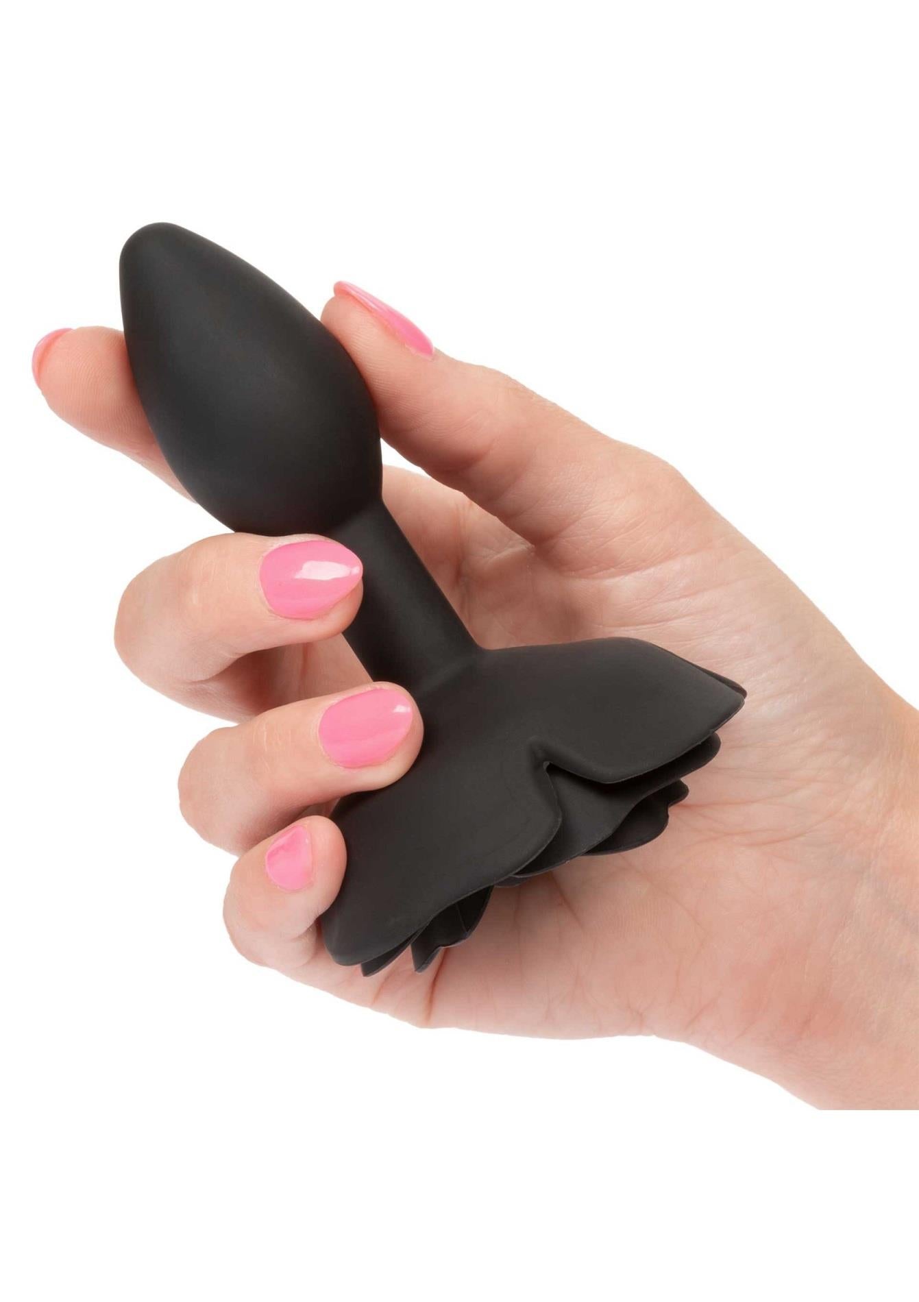 9-Small Rose Anal Plug Black-9