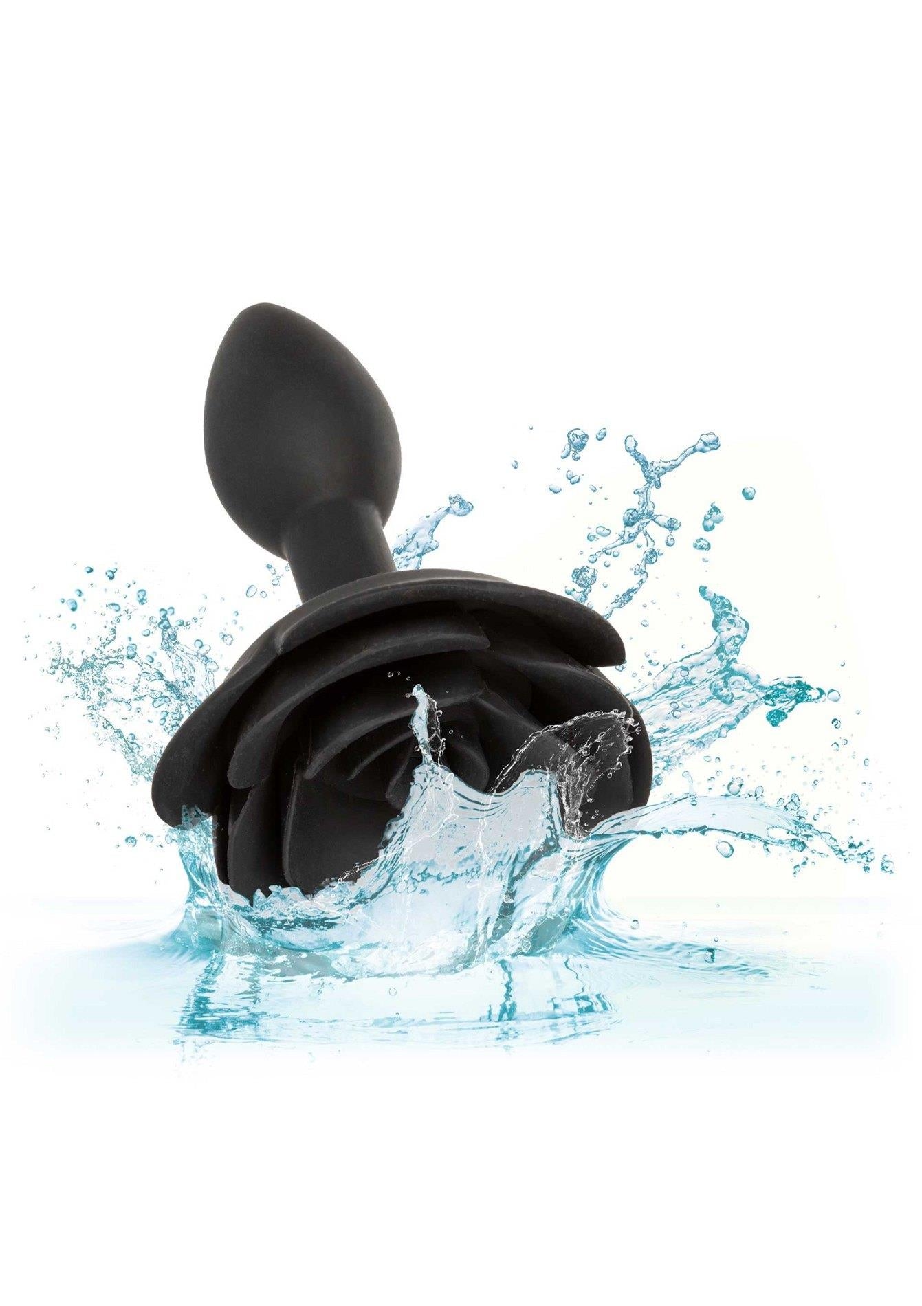 10-Small Rose Anal Plug Black-10