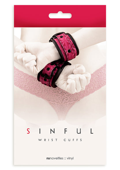 1-Kajdanki-SINFUL WRIST CUFFS PINK-1