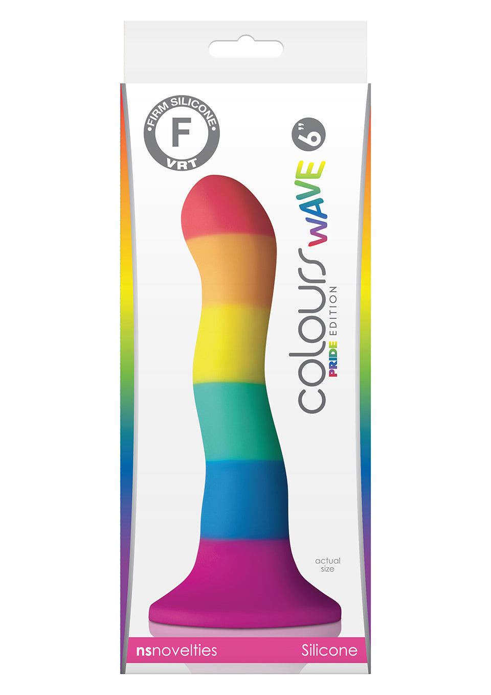 3-Tęczowe silikonowe dildo z mocną przyssawką 15 cm-3