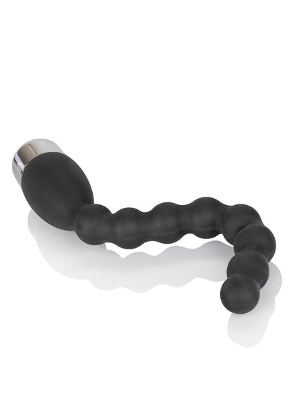 5-Czarny wibrujący plug analny różdżka koraliki-5