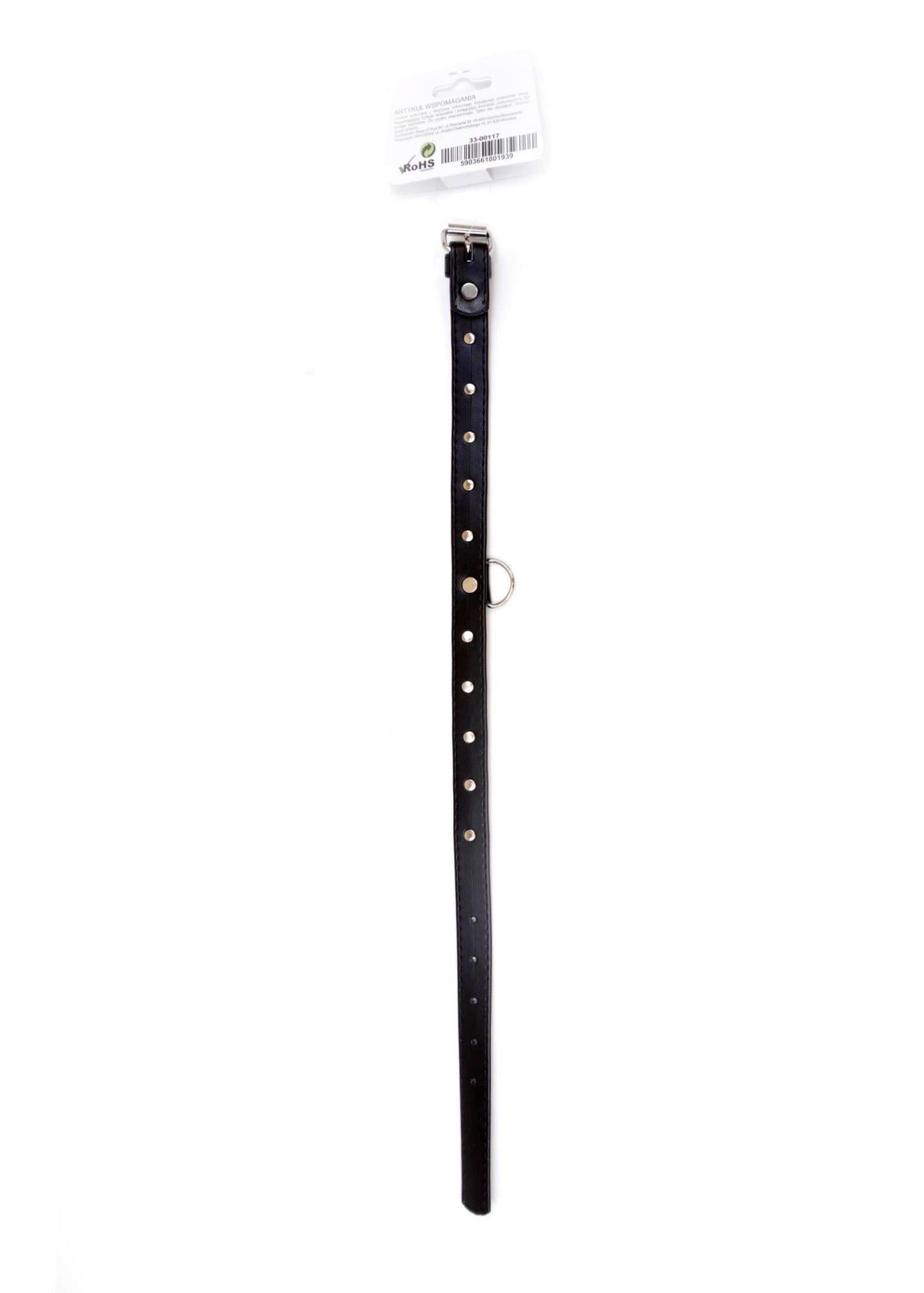4-Bdsm bondage dominacja obroża 2cm skórzana srebrny-4