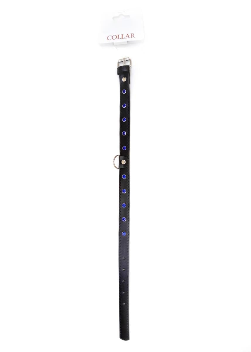 3-Bdsm bondage dominacja obroża 2cm skórzana granat-3