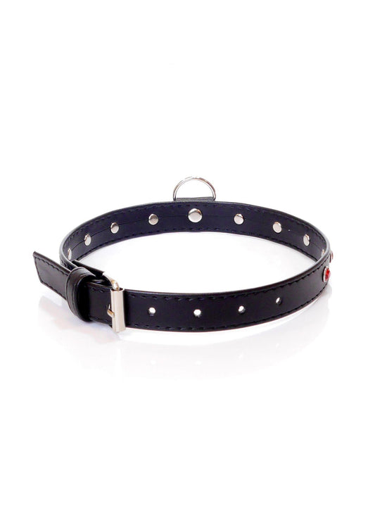 2-Bdsm bondage dominacja obroża 2cm skórzana czerwon-2
