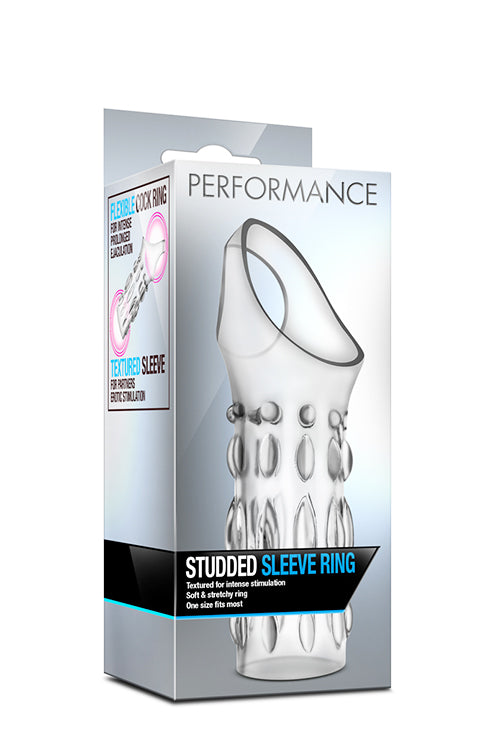 3-Stymulator-performance studded sleeve ring clear-3